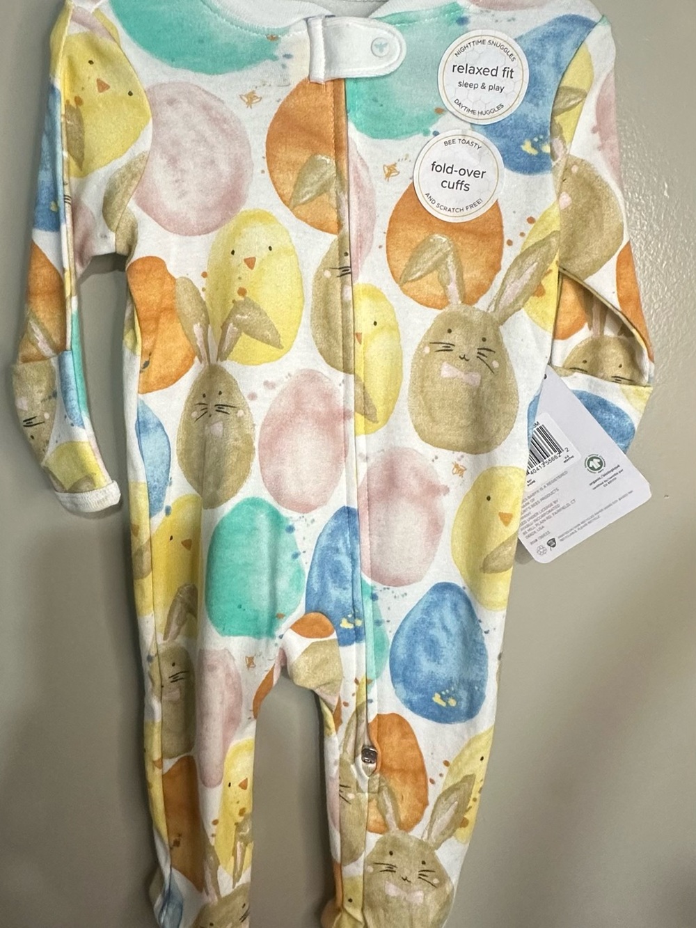 Burt's Bees Baby Pastel Bunny & Egg Footed One-Piece Pajamas